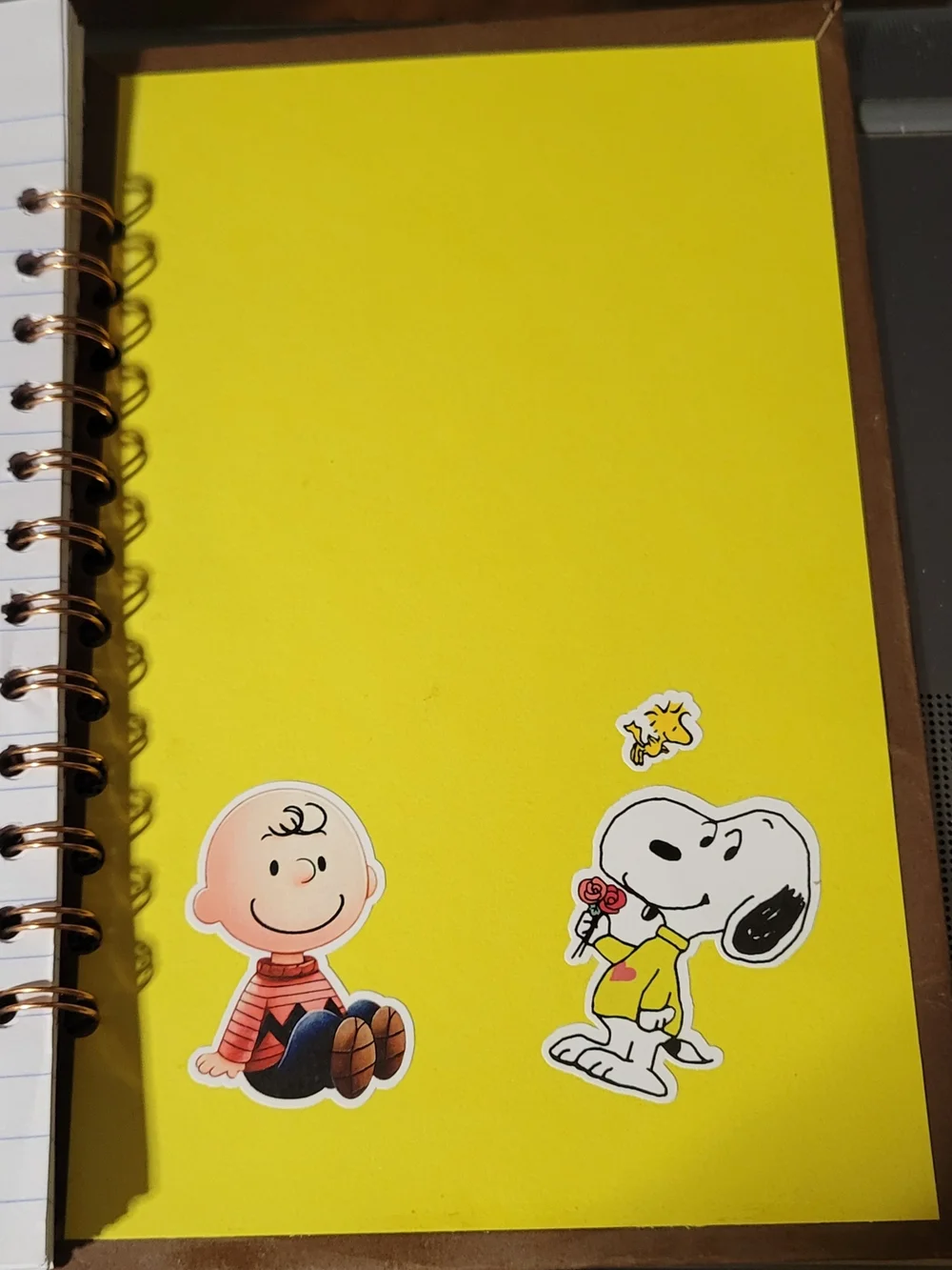 Handmade charlie brown notebook and accessories.
